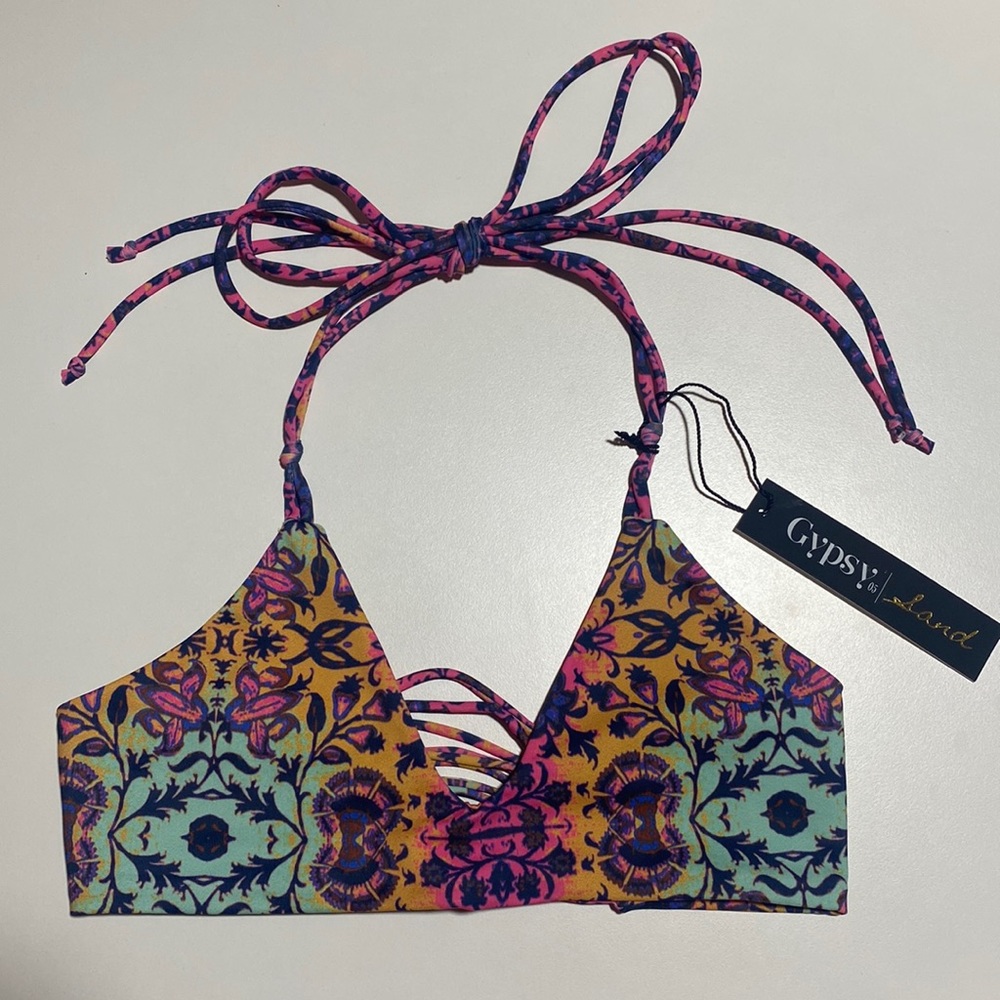 Gypsy 05 Floral Bikini Top Size S